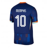 Camisa de Futebol Holanda Memphis Depay #10 Equipamento Secundário Europeu 2024 Manga Curta